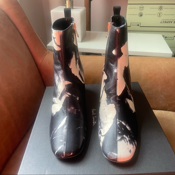 NWB Paul Smith Moss Black Rose print floral ankle boots brand new spring summer - Picture 5 of 14